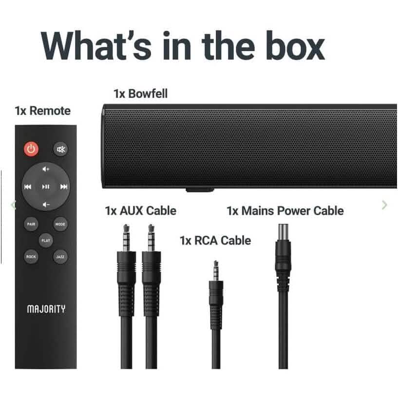 Bowfell Majority Sound Bar 2.0 Bluetooth TV Sound Bar (Refurbished)