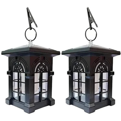 2-Pack: IP65 Waterproof Solar Outdoor Lights With Flickering Flame