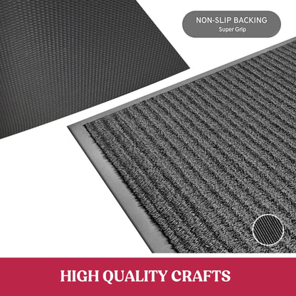 2-Pack: Lux Decor Collection 30'' X 17'' Non-Slip Room Entrance Floor Mats Pair Indoor Outdoor Doormat