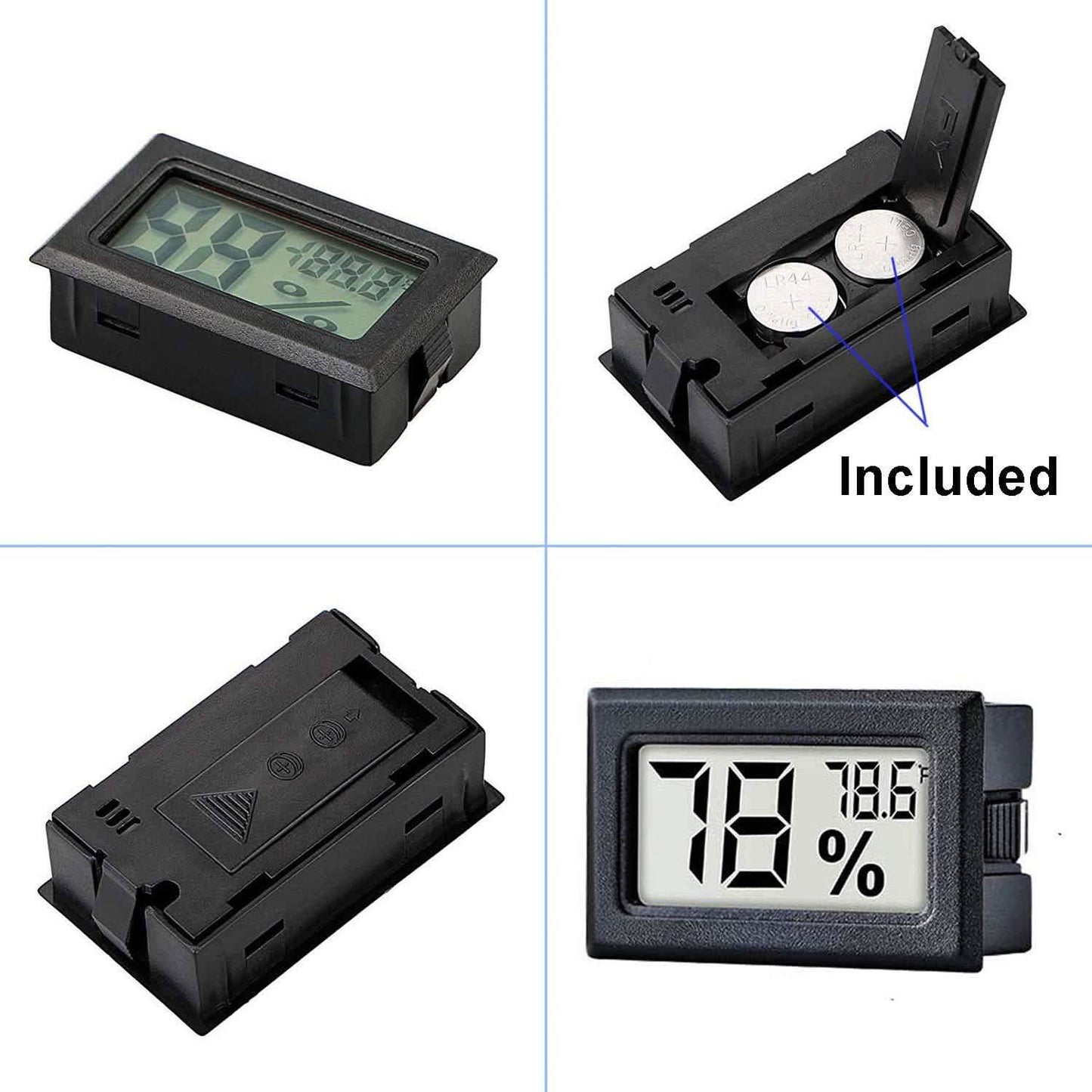 2-Pack: Mini Digital Hygrometer Gauge Indoor Thermometer