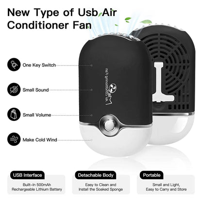 2-Piece: Rechargeable Handheld Mini Eyelash Fan