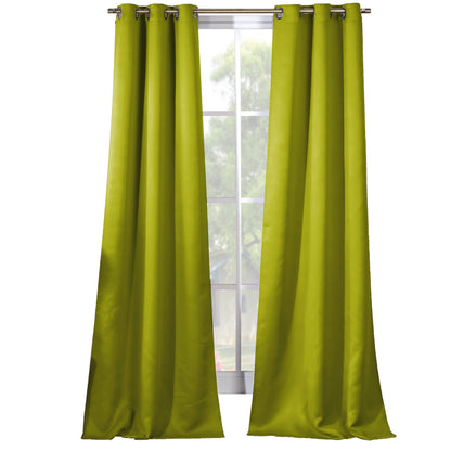 2-Piece Set: Solid Blackout Thermal Grommet Window Curtain Pair Panel
