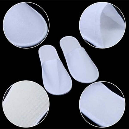 20-Pairs: Spa Hotel Guest Soft Slippers Closed Toe Disposable Travel Slipper