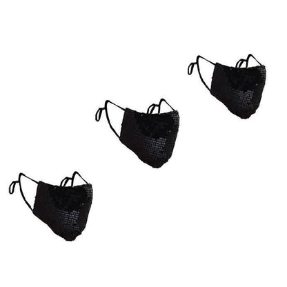 3-Pack: Reusable Washable Fitted Sequin Mask