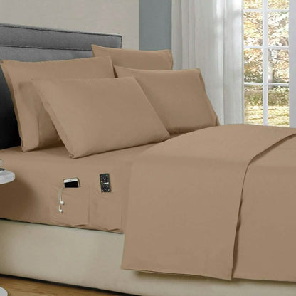 6-Piece: Bamboo Smart Sheet Set With Storage Pocket
