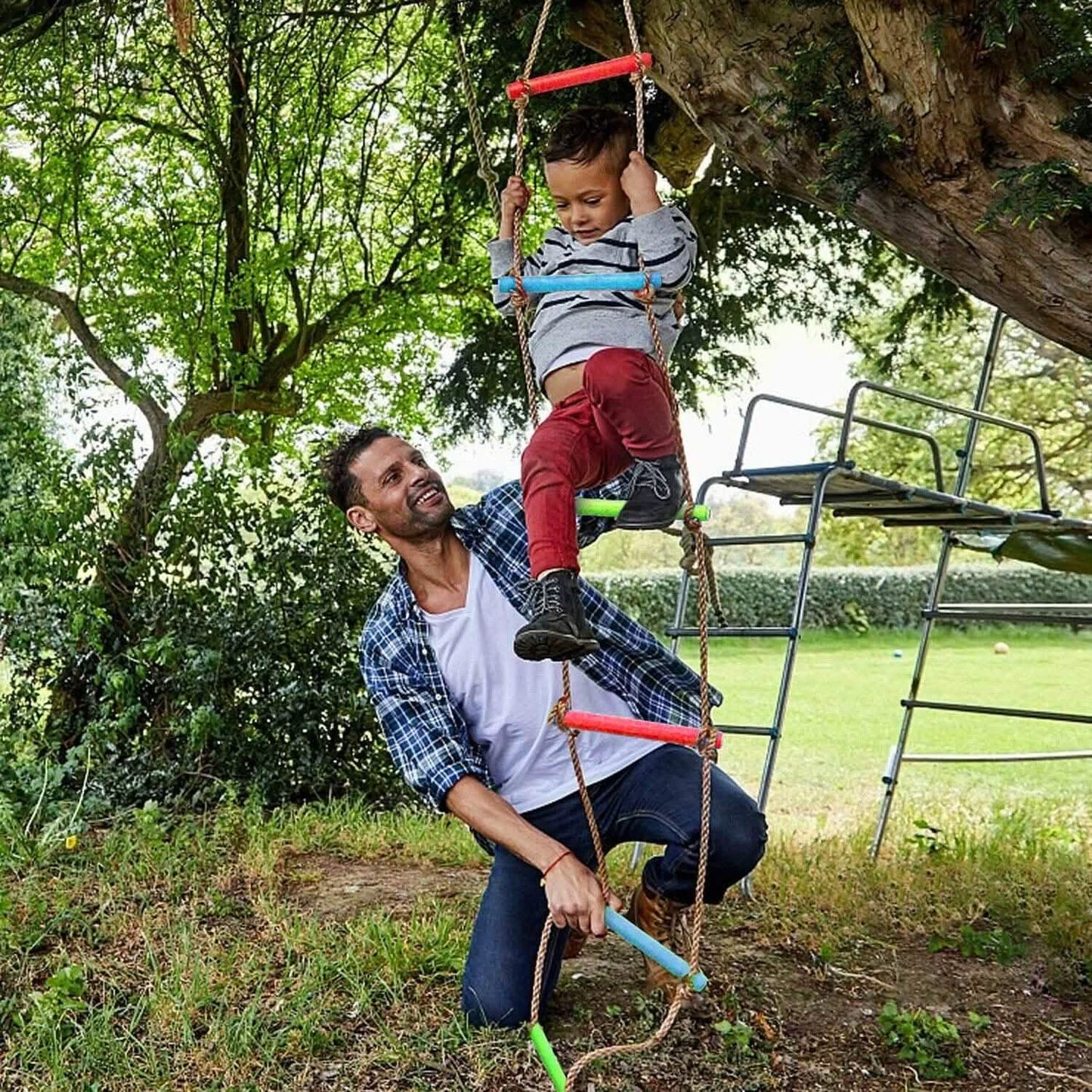6 Rungs Swing Climbing Rope Ladder Hang for Children Playground Exercise