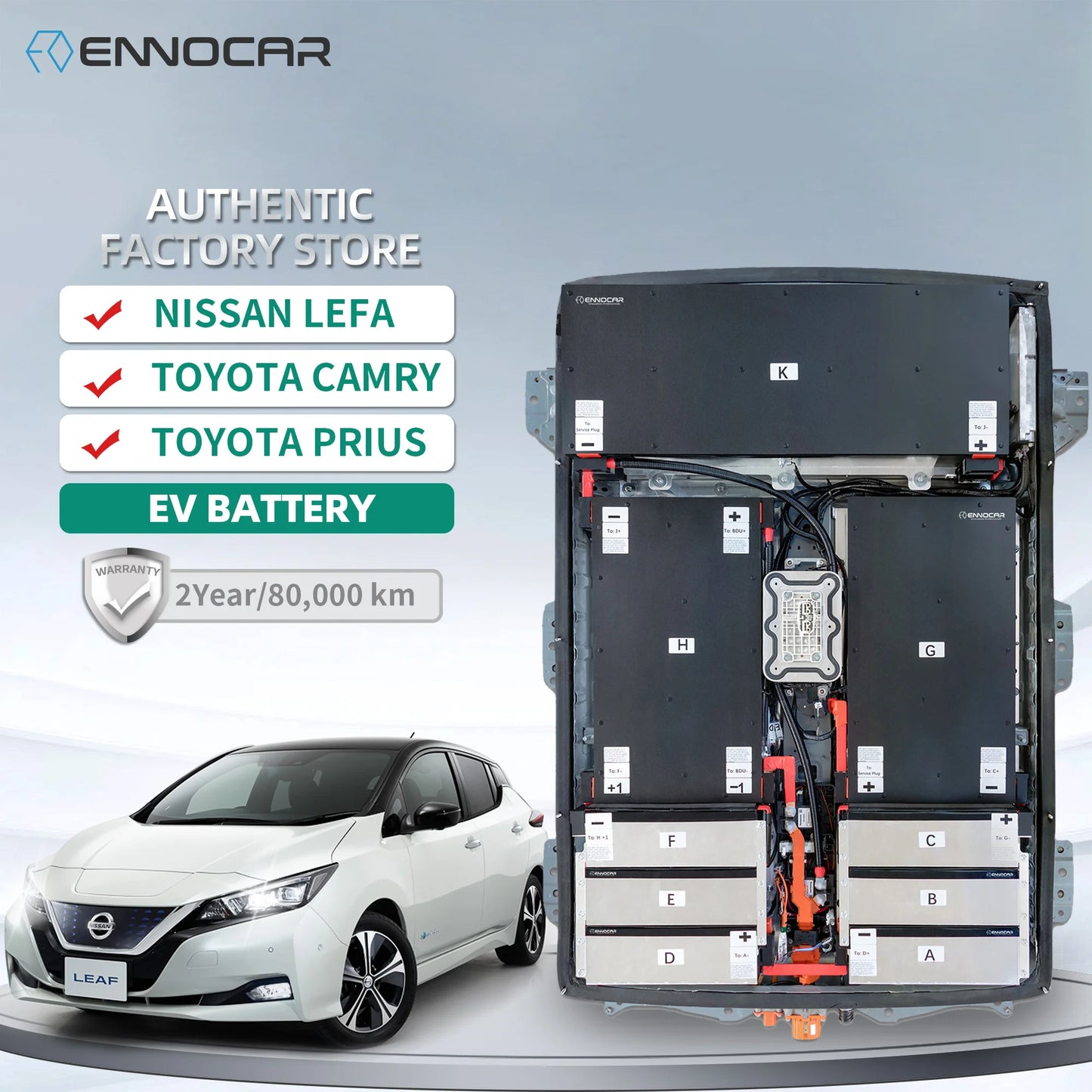 Original NCM 180Ah 1P96S Module Above 62KWH 2 Years Warranty Car Power Lithium Battery For Nissan Leaf Replacement Battery Pack