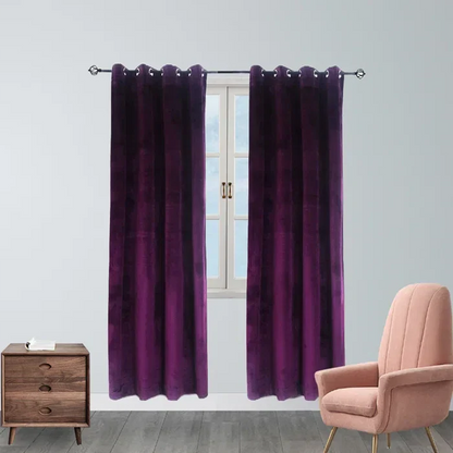 Set of 2: Super Soft Luxury Velvet Blackout Grommet Drapes Velvet Curtain Pair (Open Box)