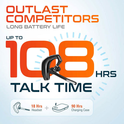 Delton 95X Wireless Computer Headset: Executive Bluetooth Headphone Active Noise Cancellation Earpiece