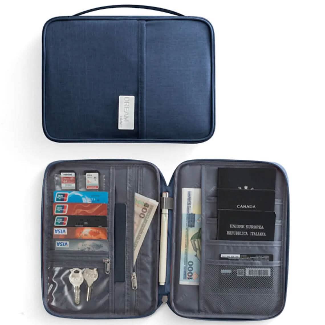 Family Travel Document Organizer Capacious Passport Holder Wallet