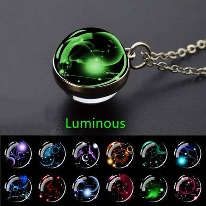Glow-in-the-Dark Zodiac Pendant Necklace
