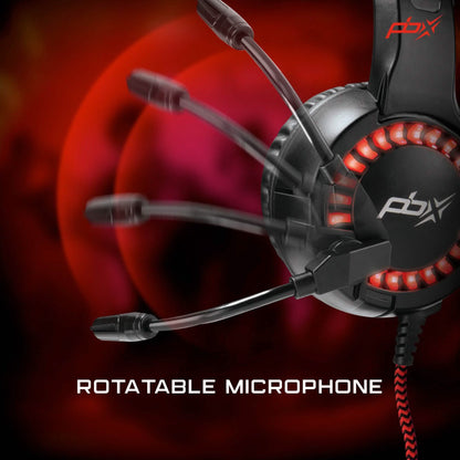 PBX INFERNO H8 Wired LED Headset with Boom Microphone and Noise-Reduction