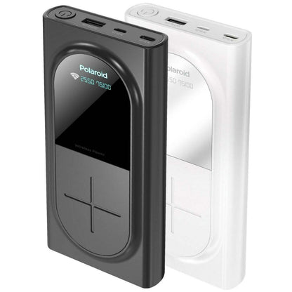Polaroid Portable Wireless Power Bank - 10000mAh, USB Charging, Digital Display
