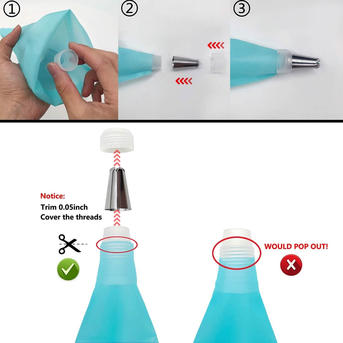 Reusable Cake Piping Bags and Tips Set