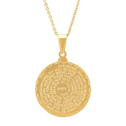 Stainless Steel Lord's and Serenity Prayer Pendant for Women
