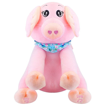 Stuffed Plush Pig Doll Pick-a-Boo Animated Toy
