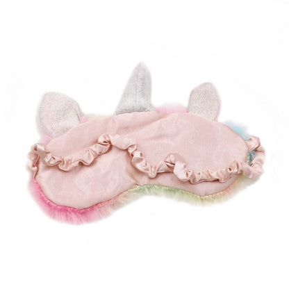 Unicorn Plush Slippers and Eye Mask Set