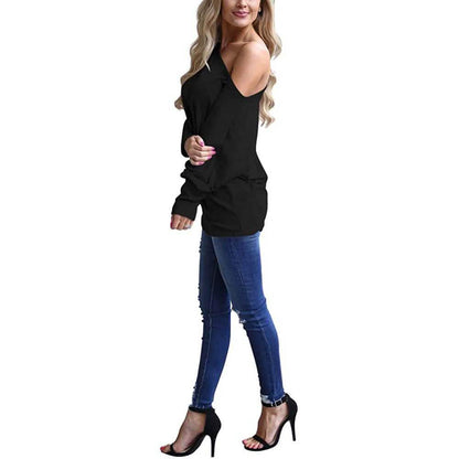 Women's Off-Shoulder Long-Sleeved Top