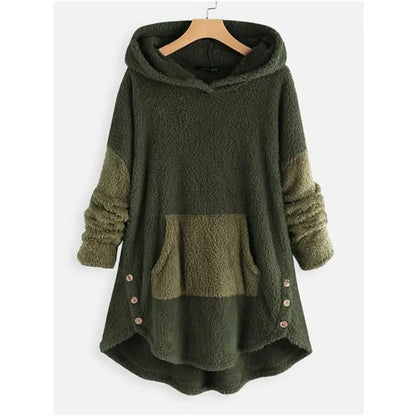 Women's Pullover Solid Colored Hoodie